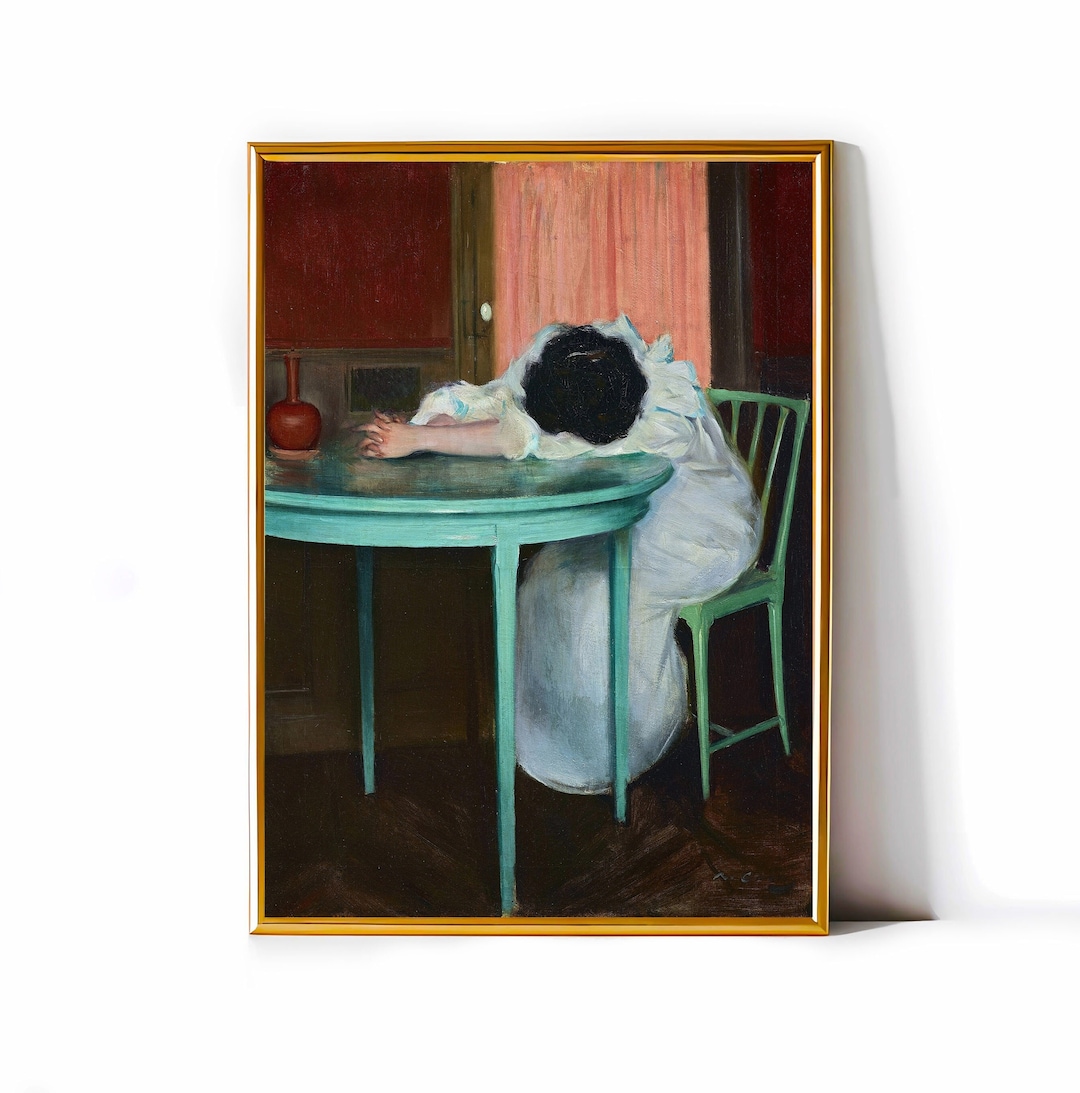 Vintage Wall Art, Tired Woman Art | Living Room Wall Posters | Classic ...