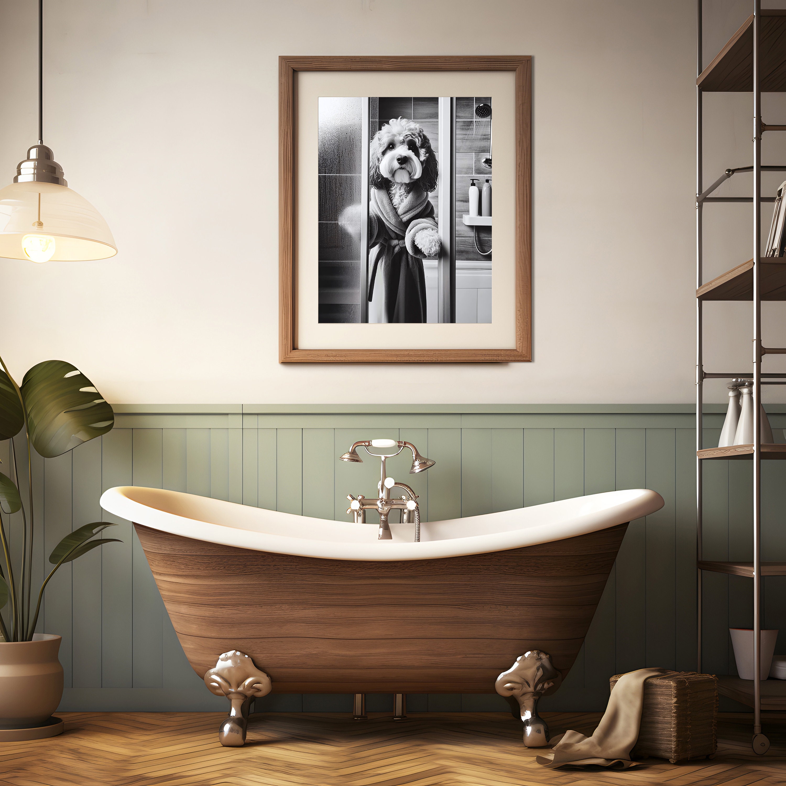 Cockapoo Wall Art, Bathroom Art Print, Cute Dog Photograph, Funny ...