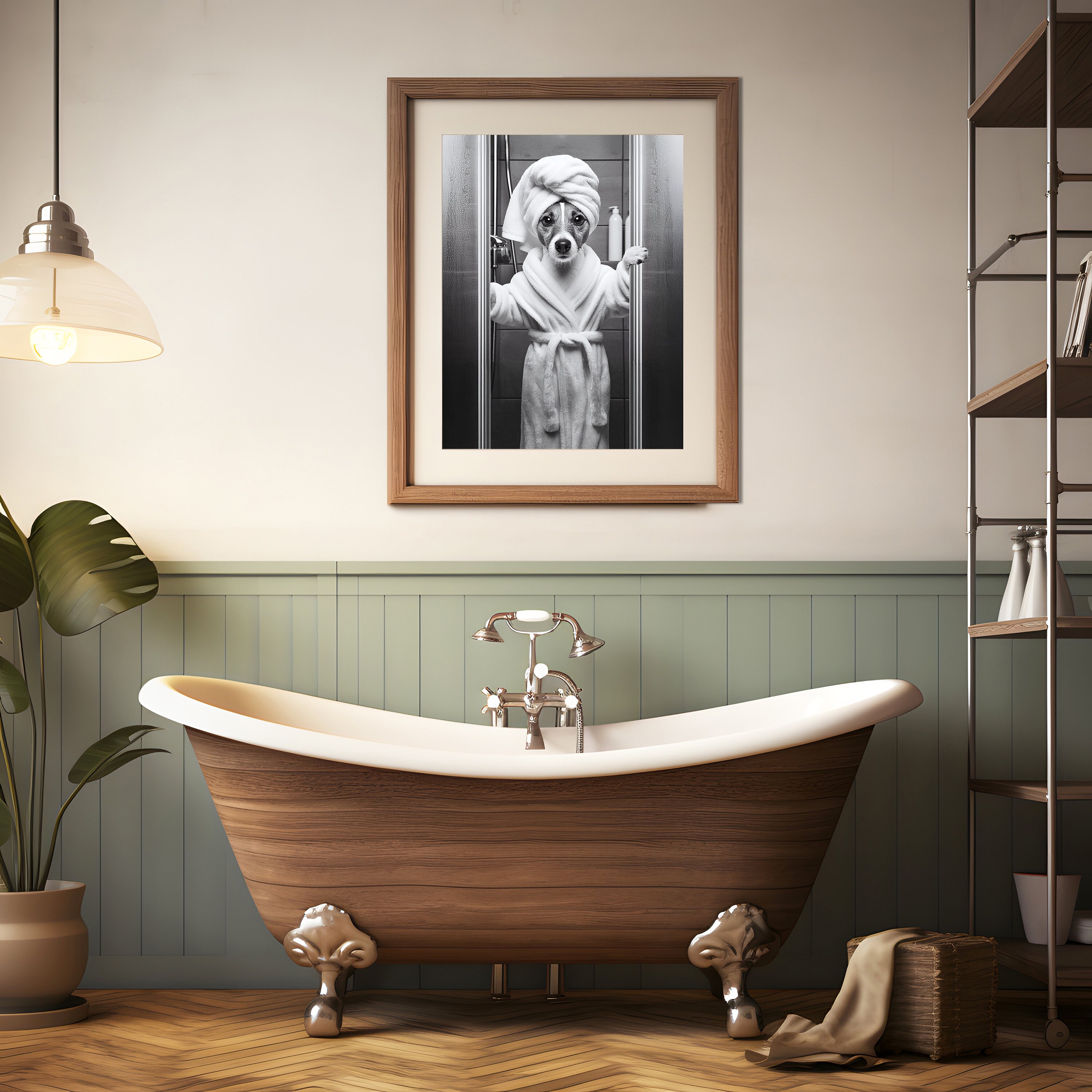Targa In Latta Vintage Con Cane Jack Russell Terrier - Decorazione Da Parete Per Bagno O Scrigno, 20,3x30,5 Cm