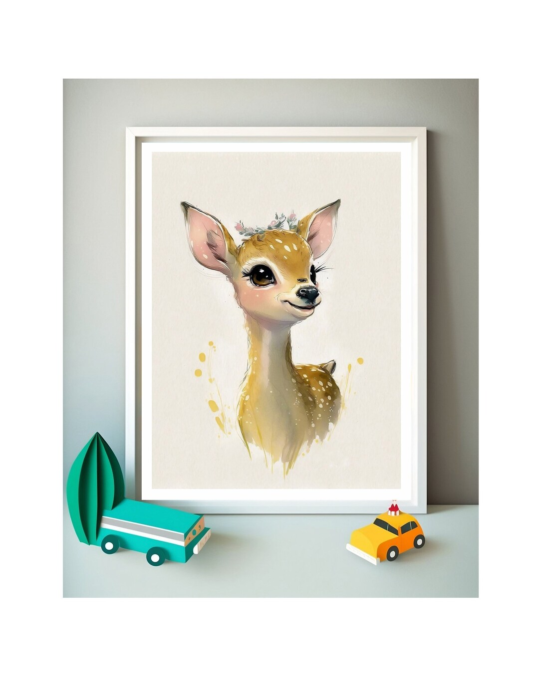 Baby Deer Wall Art Print | Girl's Room Decor | Woodland Animal Nursery ...