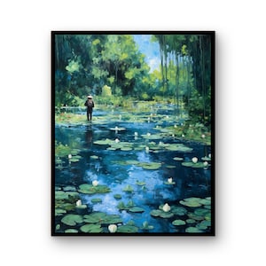 Water Lilies Poster, Oil Painting, Monet Poster, Floral Print, Home Decor, Beach House Decor, Exhibition Poster, Wall Decor