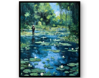 Water Lilies Poster, Oil Painting, Monet Poster, Floral Print, Home Decor, Beach House Decor, Exhibition Poster, Wall Decor