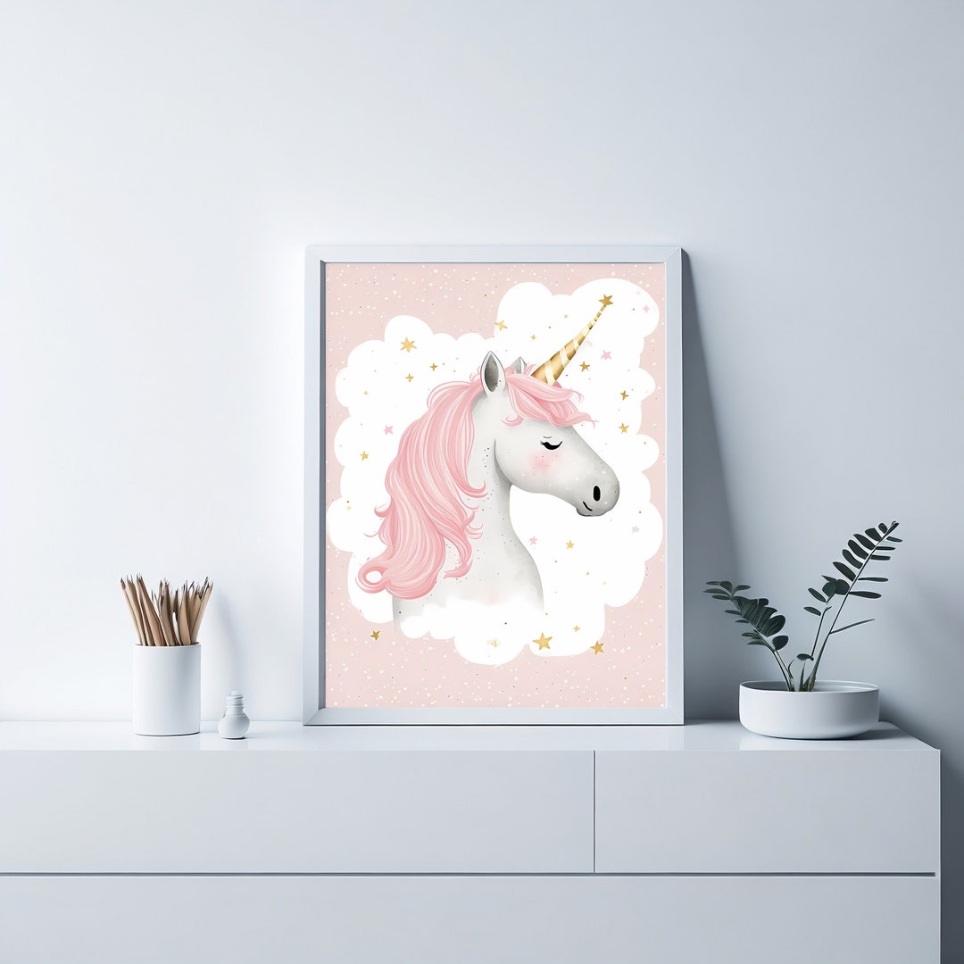 Unicorn Print, Unicorn Printable, Girls Room Decor, Unicorn Decor ...