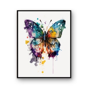 Watercolor Butterfly, Butterfly Art, Digital art print, Butterfly Print, Butterfly Poster, Printable wall art, Wall Decor