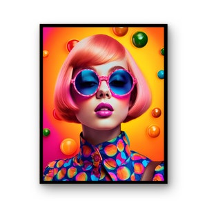 Pop Art Wall Art, Woman Print, Comic Pop Art, Omg Shock Comic Style, Canvas Print Decor, Woman Wall Art, Lip Wall Decor, POP ART Print