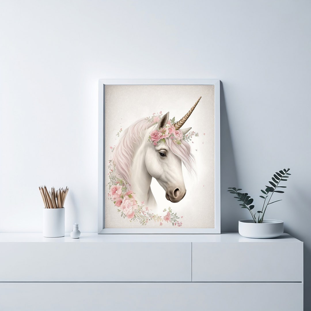 Unicorn Prints, Girl Room Printable Wall Art, Playroom Unicorn Wall ...
