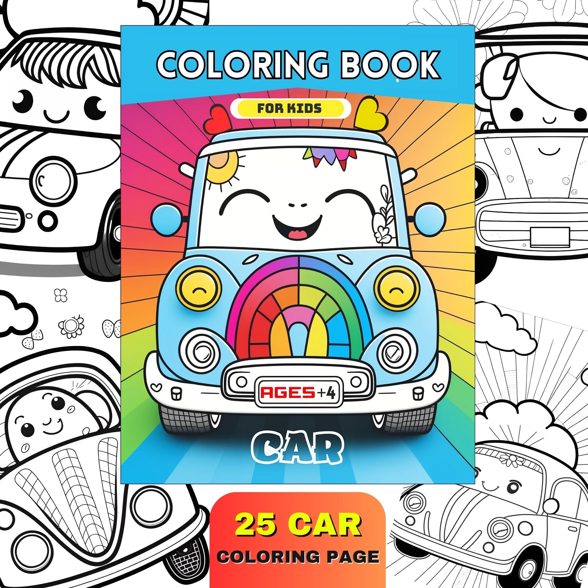 Car Coloring Pages For Kids Adults Coloring Pages Simple Etsy car-coloring-pages-for-kids-adults-coloring-pages-simple-etsy