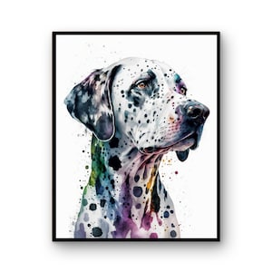 Watercolor Dalmatian, Dalmatian Art, Instant Download, Dalmatian Print, Dalmatian Poster, Wildlife Gift Animals, Wall Decor