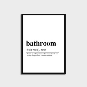 Bathroom Definition Printable, Bathroom Art, Bathroom Graduation Gift ...