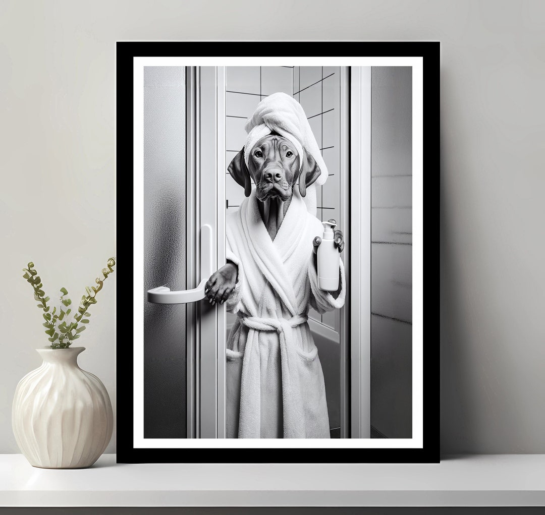 Vizsla Wall Art, Bathroom Art Print, Vizsla Photo, Bathroom Wall Art ...