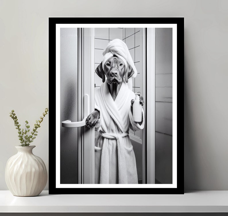 Vizsla Wall Art, Bathroom Art Print, Vizsla Photo, Bathroom wall art, Vizsla Gift, Funny Bathroom Wall Decor, Printable Digital Download