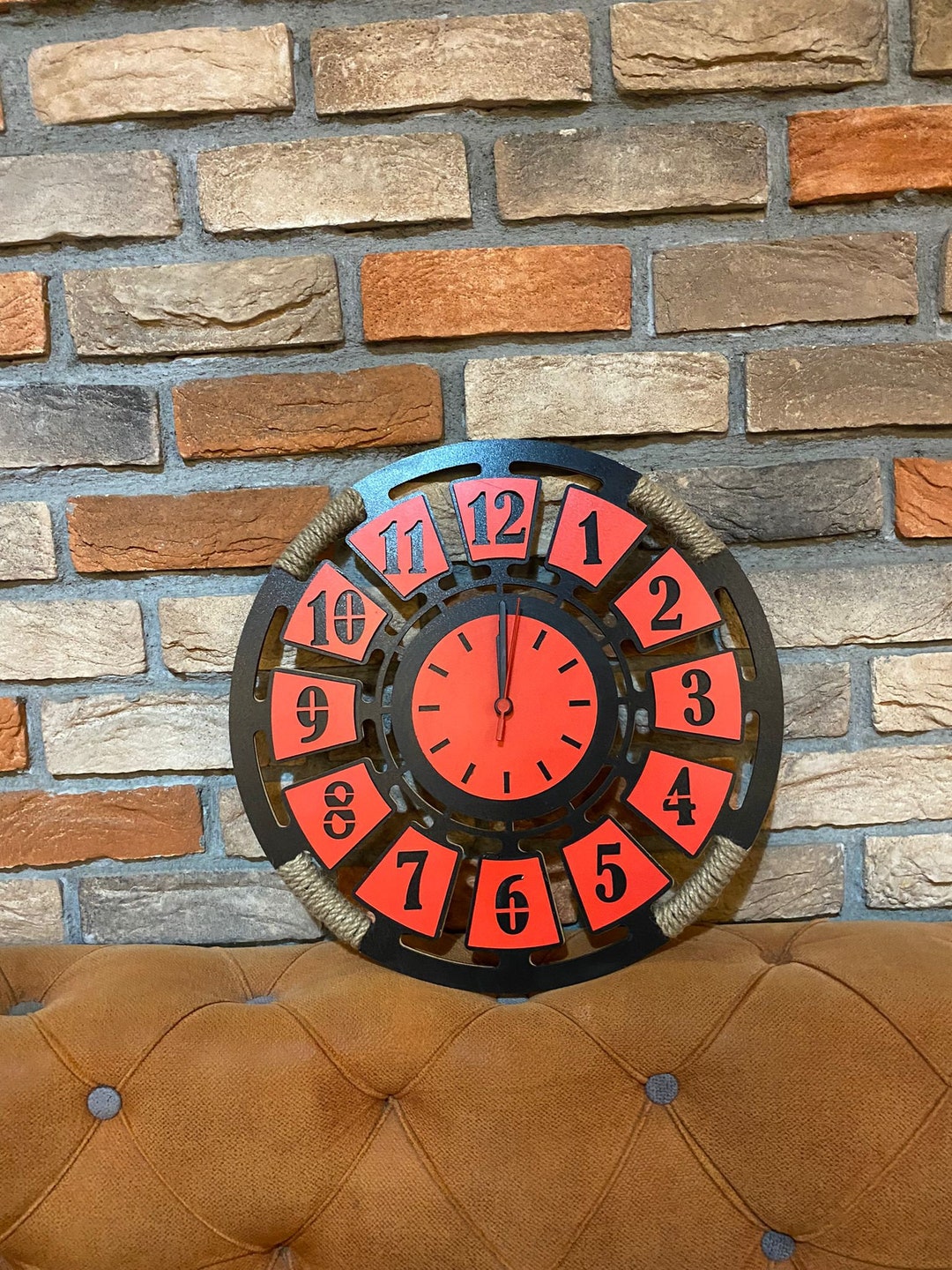 Wooden Rope Clock Wooden Handmade Clock Wooden Wall Art Etsy