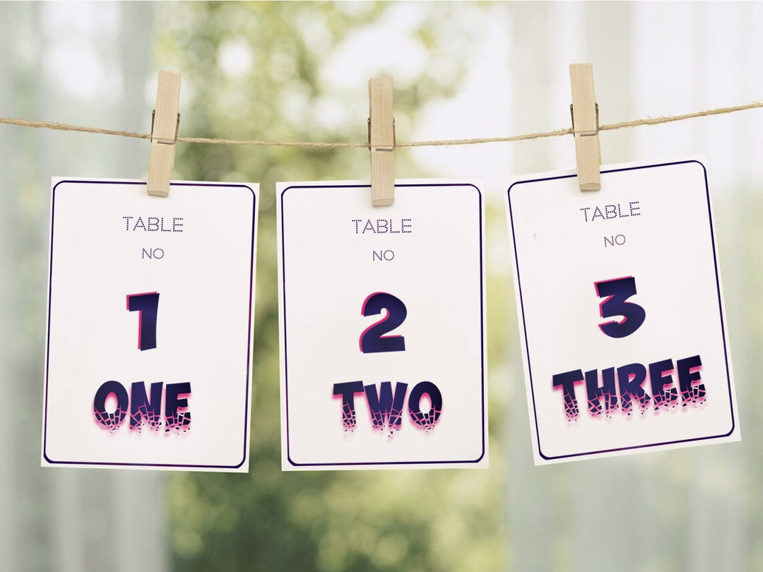 Printable Table Numbers Templates Set 1-36 Ready to Print - Etsy