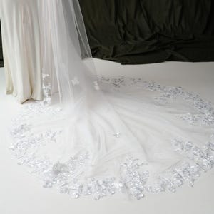 Wedding lace veil, Floral Lace Wedding Veil, Wedding veil lace, Bridal veil, Cathedral veil, Long  veil comb, Cathedral wedding veil,