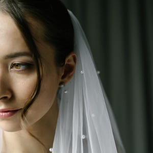 Perlenschleier, Hochzeitsschleier Perle, Perlenbrautschleier, Schleier mit Perlen, Perlenkapellenschleier, Brautschleier