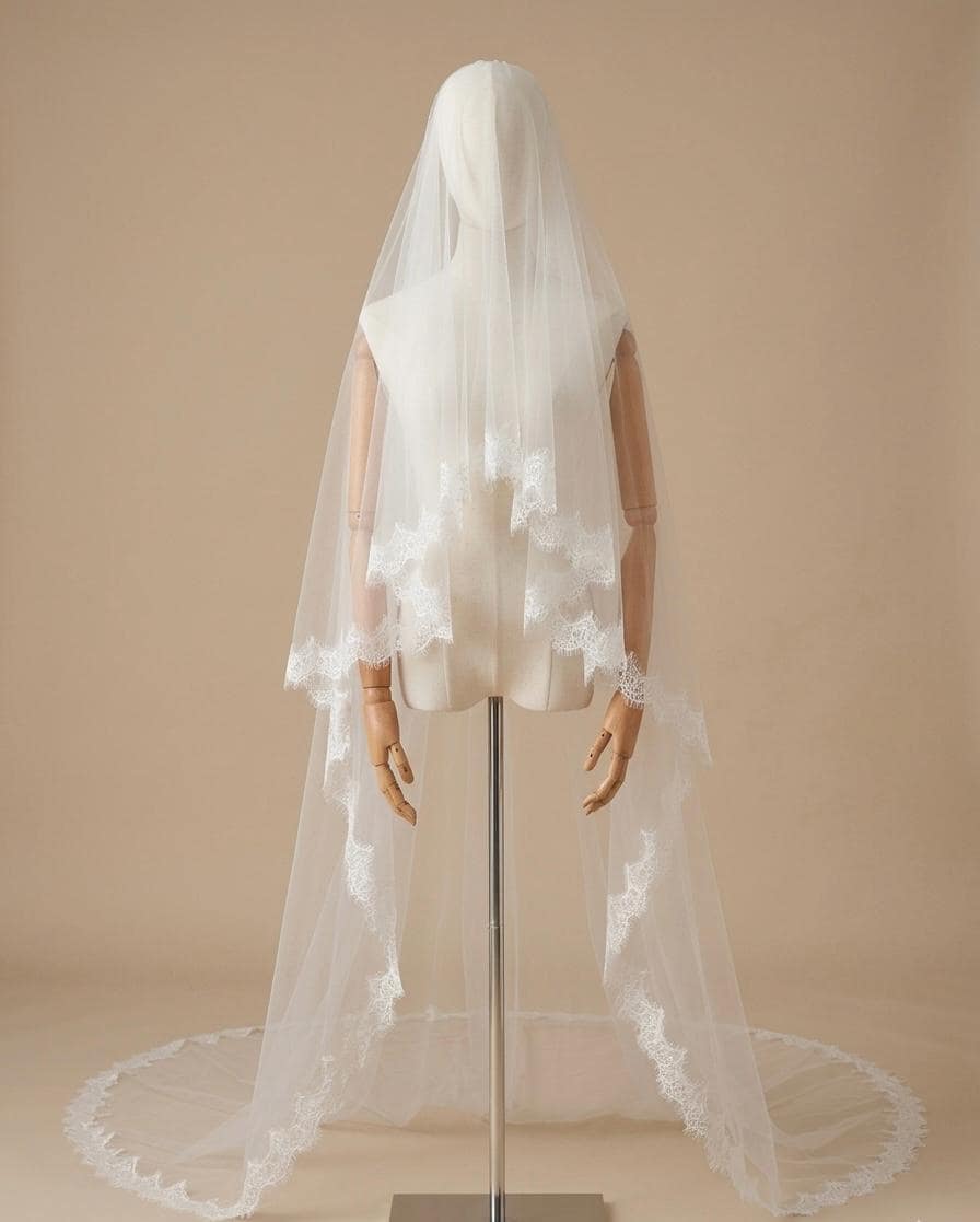 Two Tiered Cathedral Veil Scallop - Etsy