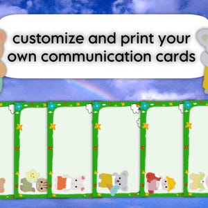 Calico Critters Inspired Everyday Custom Write In Communication Cards Printable PDF Non Verbal Autism Printable Cards Digital Download