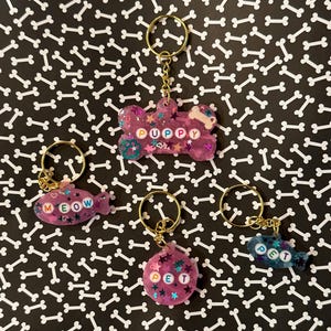 Dog/Cat Tag Puppy/Kitten Pet Play Regression Handmade Resin Sparkly Charm Beads Kawaii Collar Decor Pupspace Cute Multiple Colors Kemonomimi