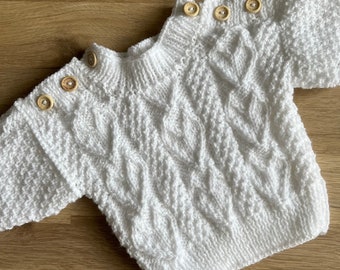 Hand knit love heart jumper