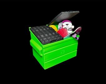 Tommy’s Dumpster - Fingerboard Skatepark Decor good for holding decks, completes, and other trinkets
