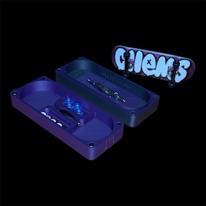 Matte Purple & Black Fingerboard Case | Multi Tool and Accessory Storage