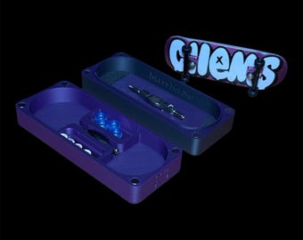 Matte Purple & Black Fingerboard Case | Multi Tool and Accessory Storage
