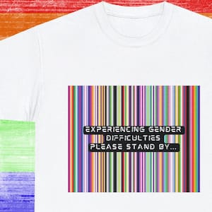Experiencing Gender Difficulties Tee, Non Binary Enby Gender Fluid