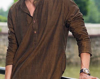 Handmade Brown Kurta For Men