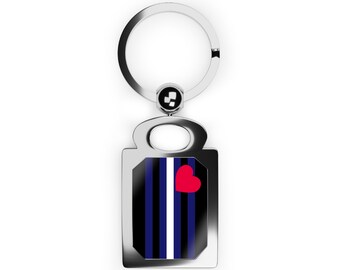 Leather Pride Keyring: Heart Flag Design - Zinc Alloy Accessory