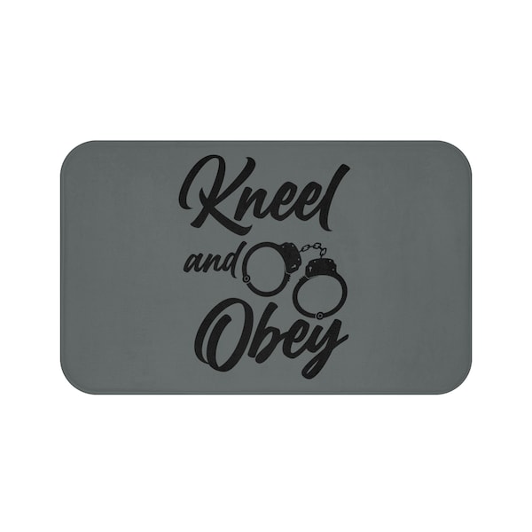 Kneel and Obey Bath Mat - Ms Lifestyle Essential for Bold Commanding Decor - Non-Slip Microfiber