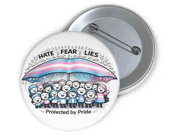 Trans Pride Button - LGBTQ Gift Pin - Durable Metal, Scratch-Resistant, Safety Backing for Jackets and Bags