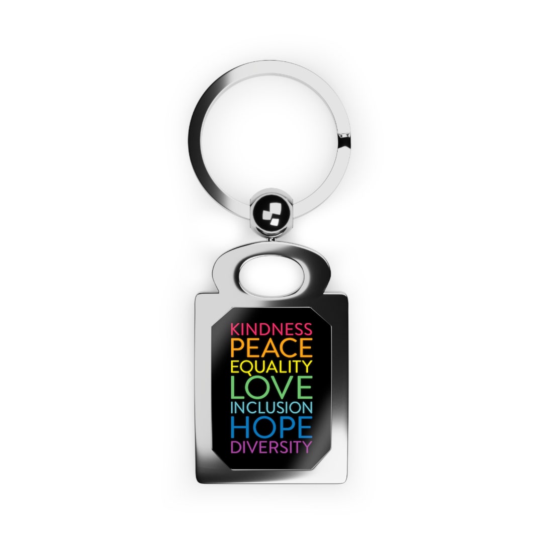 Humanity Keychain: Inspirational Words - Kindness, Peace, Inclusion - Etsy