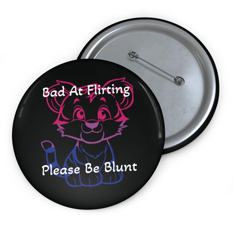 Bi Pride Button Pin: Vibrant Pink, Purple & Blue Colors image 2