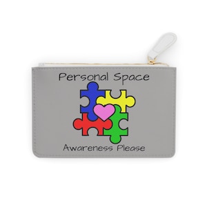 Autism Awareness Personal Space Clutch, Puzzle Piece Wristlet, Sensory Support Calm Kit Pouch, Neurodivergent Gift Bag