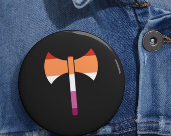 Labrys Lesbian Pride Pin: Colorful LGBTQ Accessory, Iconic Labrys Axe (2.25 or 3 Inch, Glossy Metal, Durable Backing)