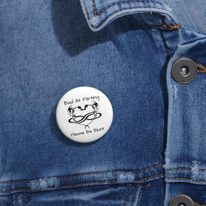 Polyamory Pride Dragon Pin, Glossy Metal ('bad at flirting please be blunt ') image 2