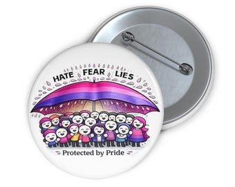 Bisexual Pride Button Pin: Inclusive Queer Pride Symbol, Durable Metal Construction (1.25 Inch, UV Resistant, Lightweight)