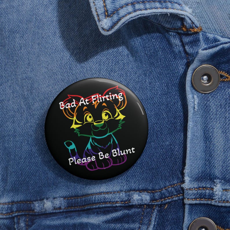 Tiger Cub Pride Pin: LGBTQ 7-Stripe Colors (Glossy Metal) image 3