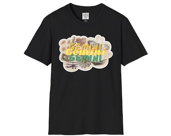 Gemini Zodiac Retro Graphic T-Shirt | Gemini Season Shirt | Gemini Birthday Shirt | Gemini Vintage