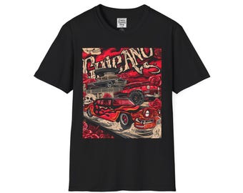 Chicano Lowrider Car Collage T-Shirt | Vintage Hot Rod Illustration