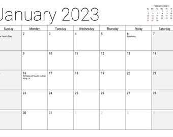 Perpetual Calendar Printable January December Calendar - Etsy