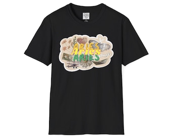 Aries Zodiac Collage T-Shirt | Astrology Vintage | Aries Season Shirt | Aries Birthday Shirt