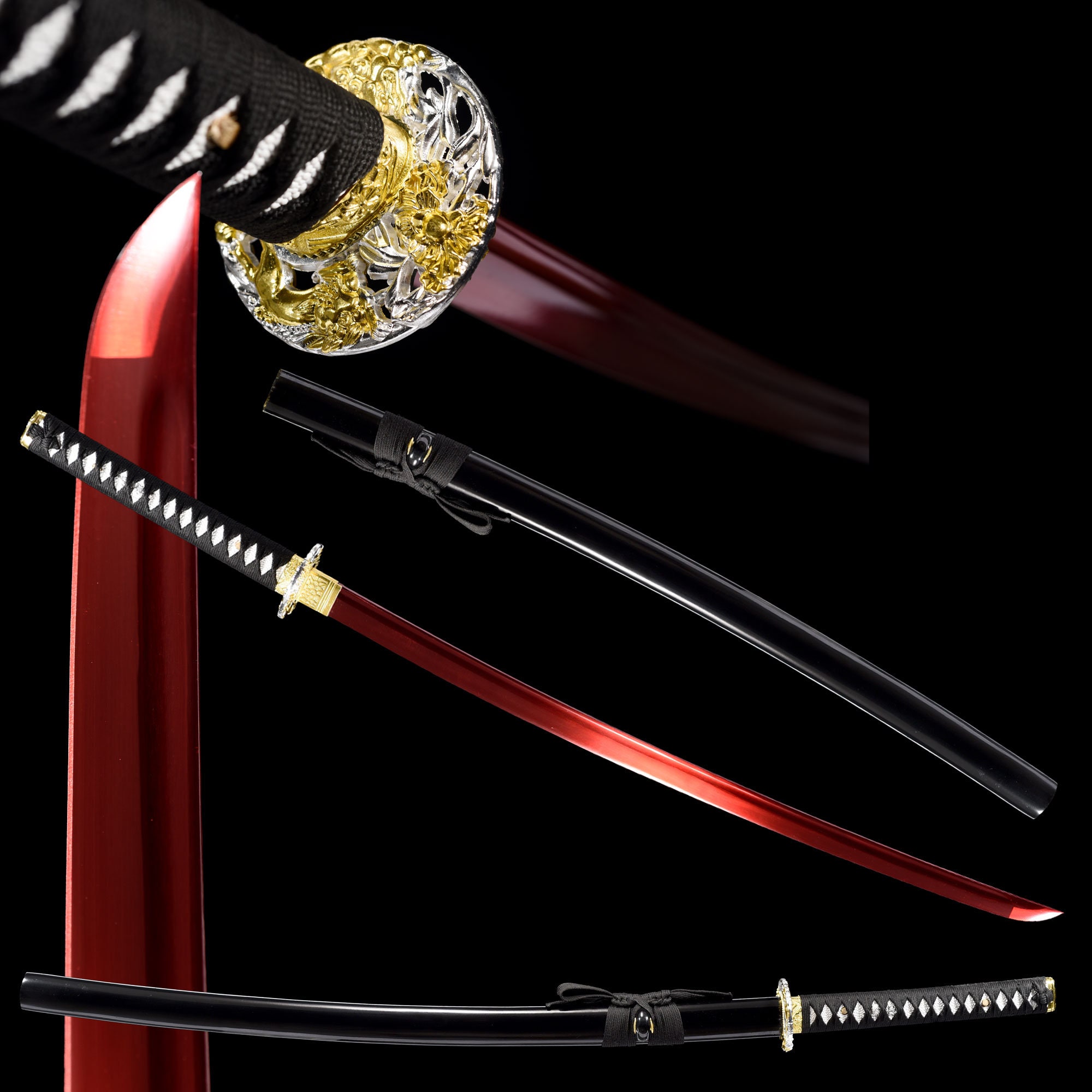 Katanas japonesas reales, espadas de hoja templada de arcilla de acero 1095  hechas a mano, espiga Rurouni Kenshin Warrior Catana - AliExpress