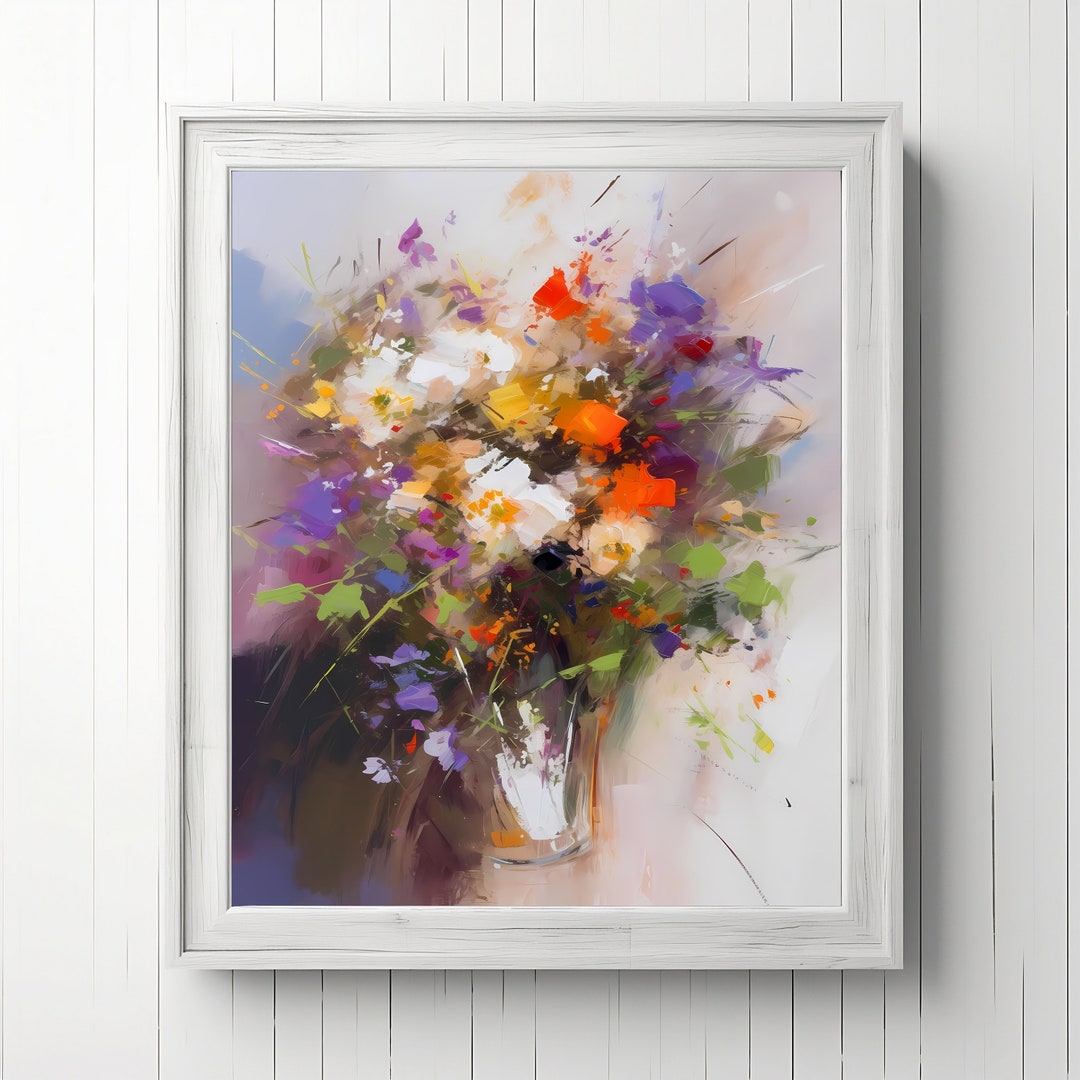 Bouquet Abstract Digital Art Printable Wall Art Home - Etsy