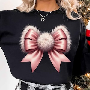 Pink Coquette Bow Png, Christmas Bow png, Pink Bow png, Christmas Shirt png, Pink Coquette png, Pink Christmas Bow png, Christmas Coquette