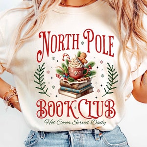 North Pole Book Club PNG, All Booked Christmas png, Book Club png, Christmas Books png, Christmas Book Lover png, Reading Books png