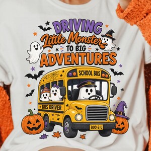 Camiseta de conductor de autobús PNG, Conductor de autobús de Halloween PNG, Diseño de camiseta de Halloween, Diseño de sublimación de Halloween, Descarga digital