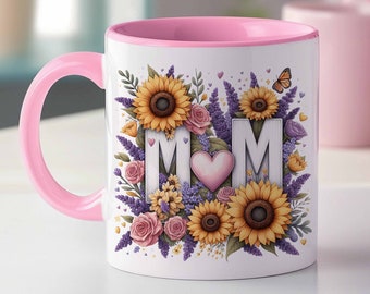 Involucro per tazza per la festa della mamma, involucro per tazza per la mamma, tazza floreale per la mamma, involucro per tazza per il giorno della mamma, design a sublimazione, 11 once e 15 once, file PNG per il download digitale