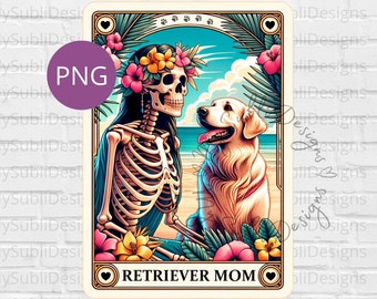 Golden Retriever Mom Tarot Card Png, Tarot Dog png, Golden Retriever png, Tarot Card Dogs, Skeleton Tarot Card png, Digital Download