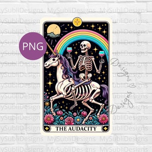 De Audacity Tarot Card Png, Funny Tarot Card Png Skeleton Tarot Card Sarcastisch Shirt Sublimatie Design, Trendy Shirt Png, Digitale Download